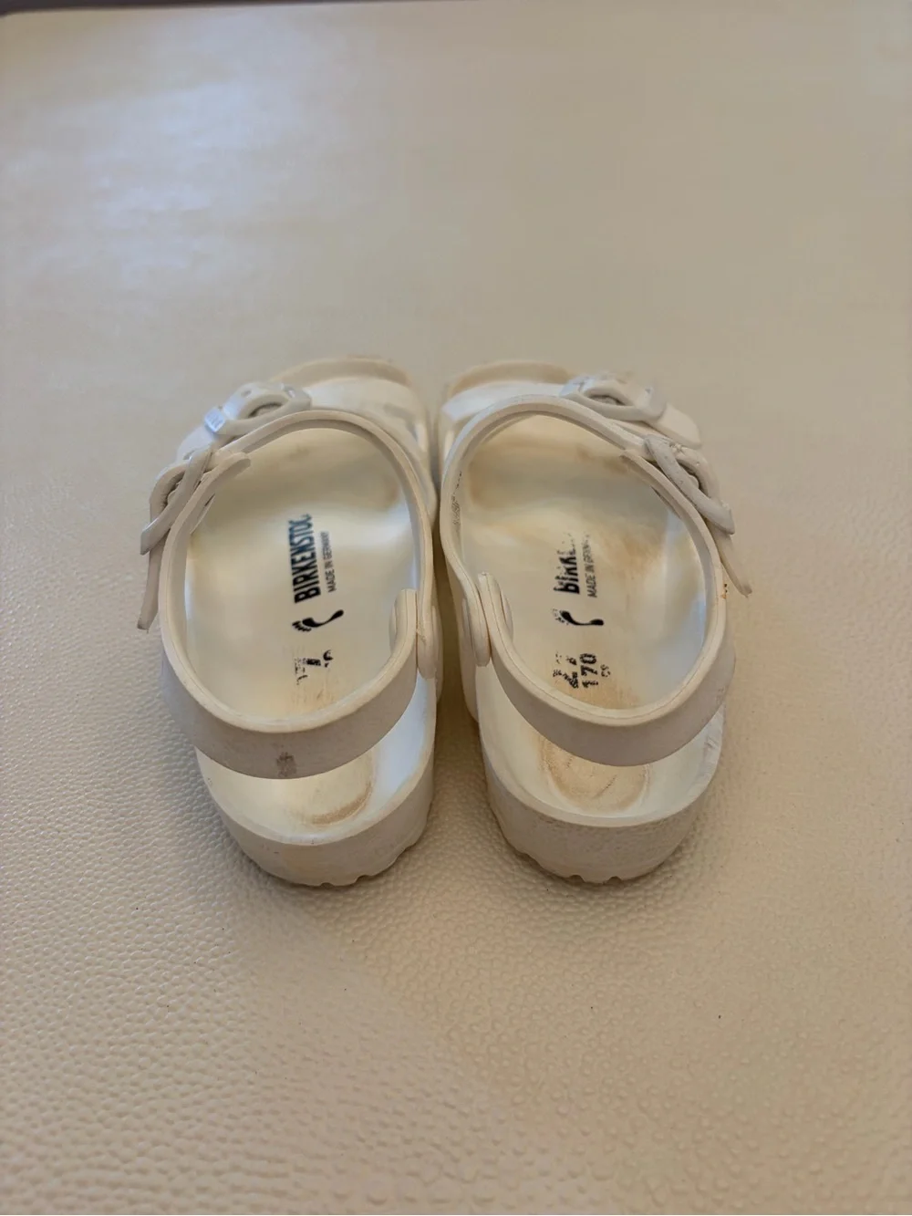 Birkenstock Kids White Adjustable Strap Sandals- size 27/ toddler 9